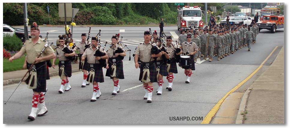 Piping home the Georgia National Guard 48th Brigade