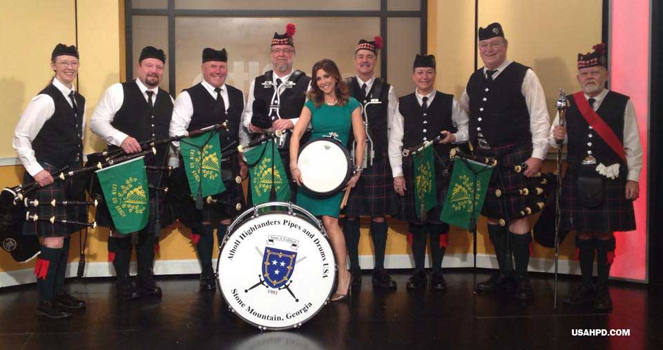 Atlanta and Company bagpipers for St. Patrick's Day